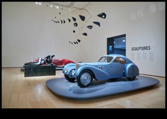 Произведение на изкуството в действие Пресечната известна степен според автомобилите и съвременното произведение на изкуството